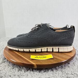 Cole Haan Mens 9.5M ZeroGrand Stitchlite Gray Knit Casual Oxford Dress Shoes